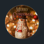 Merry Christmas Cute Snowman Button<br><div class="desc">Merry Christmas Cute Snowman Button

Cute snowman graphics from 
Digidreamgrafix</div>