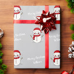 Merry Christmas Cute Snowman Pattern Vintage Wrapping Paper<br><div class="desc">Customize the text, and easily create your personalized Christmas wrapping paper. Click EDIT DESIGN then select BACKGROUND to change the background color. You can TRANSFER this DESIGN on other Zazzle products and adjust it to fit most Zazzle items. Standard Studio designs are made in high-resolution graphics for a professional print....</div>
