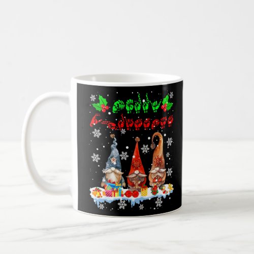 Merry Christmas Cute Three Gnomes ASL Sign Languag Coffee Mug