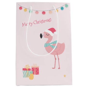 Merry Christmas! Cute Tropical Santa Flamingo 