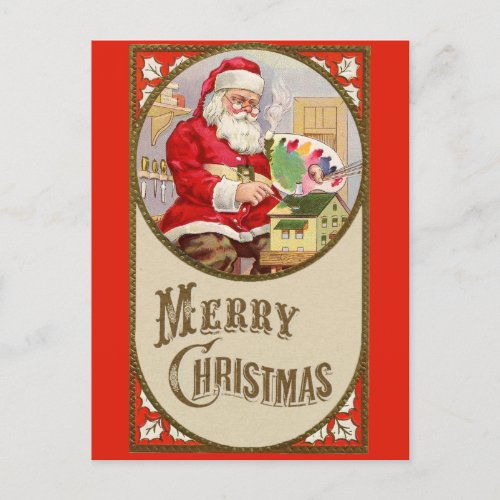 Merry Christmas Cute Vintage Santa Claus Postcard