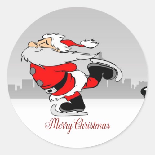 Merry ChristmasCute Whimsical Santa Claus Classic Round Sticker