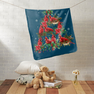 Merry Christmas Cutest Cardinal Bird Lovers Xmas Baby Blanket