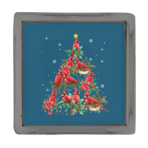 Merry Christmas Cutest Cardinal Bird Lovers Xmas Gunmetal Finish Lapel Pin