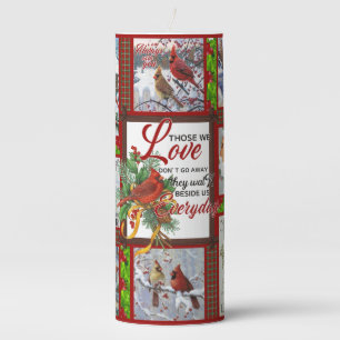 Merry Christmas Cutest Cardinal Bird Lovers Xmas Pillar Candle