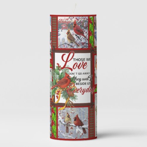 Merry Christmas Cutest Cardinal Bird Lovers Xmas   Pillar Candle