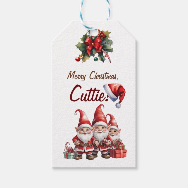 Merry Christmas, Cuttie! Customizable Gift Tags (Front)
