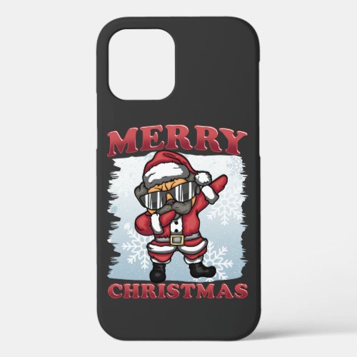 Merry Christmas Dabbing Pug Dog Santa iPhone 12 Case