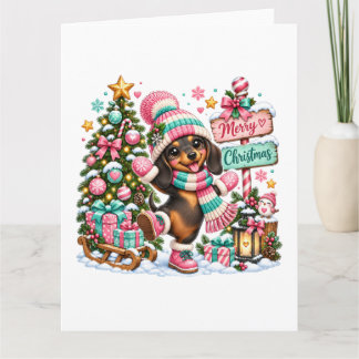 Merry Christmas Dachshund Card