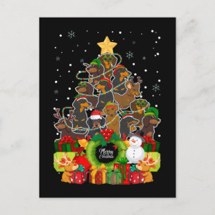 Merry Christmas Dachshund Christmas Tree Xmas Dogs Postcard