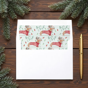 Merry Christmas Dachshund Dog Christmas Sweater Envelope Liner