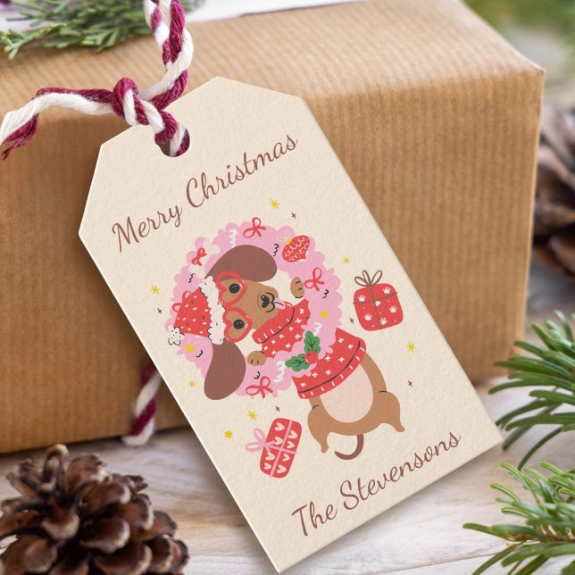 Merry Christmas Dachshund Holiday Gift Tags (Creator Uploaded)