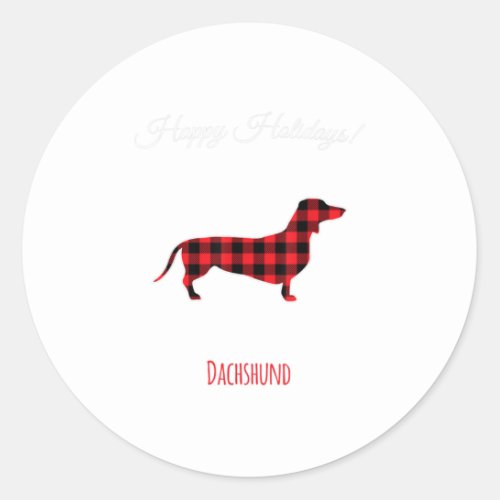 Merry Christmas Dachshund Motif _ Cute Classic Round Sticker