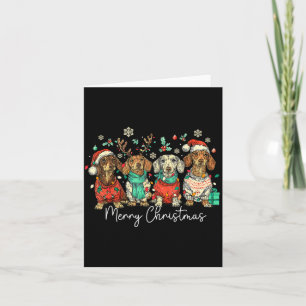 Merry Christmas Dachshund Santa Dog Xmas Lights Ho Card