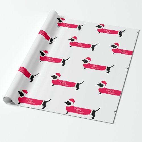 MERRY CHRISTMAS DACHSHUND WRAPPING PAPER