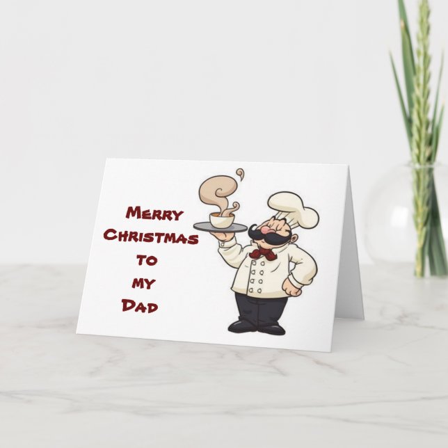 **MERRY CHRISTMAS DAD** BEST COOK IN THE WORLD HOLIDAY CARD (Front)