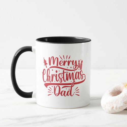 Merry Christmas Dad Family Photo Mug