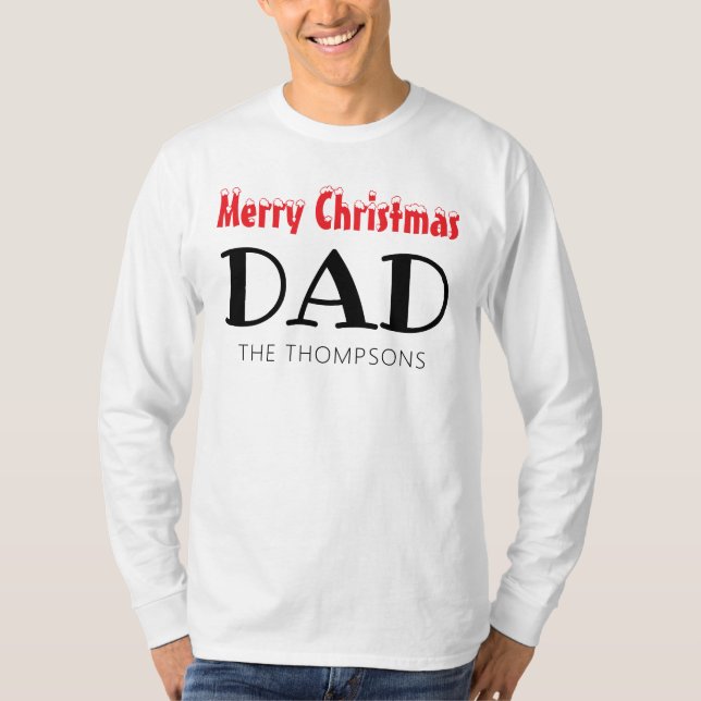Merry Christmas Dad Family T-Shirt (Front)