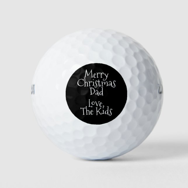 Merry Christmas Dad Personalized Name Golf Balls (Front)