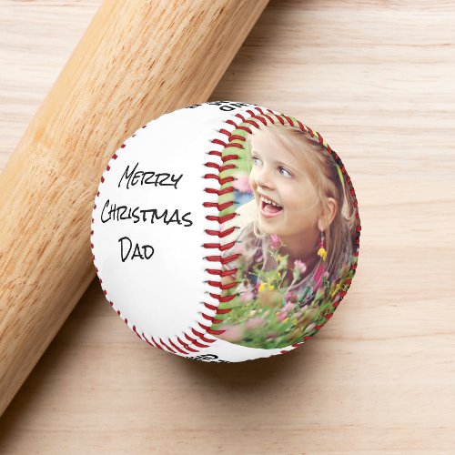 Merry Christmas Dad Photo Baseball