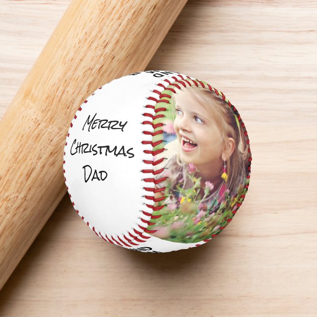 Merry Christmas Dad Photo Baseball (Creator Uploaded)