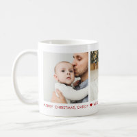 Merry Christmas Daddy 3 Photo Custom Coffee Mug