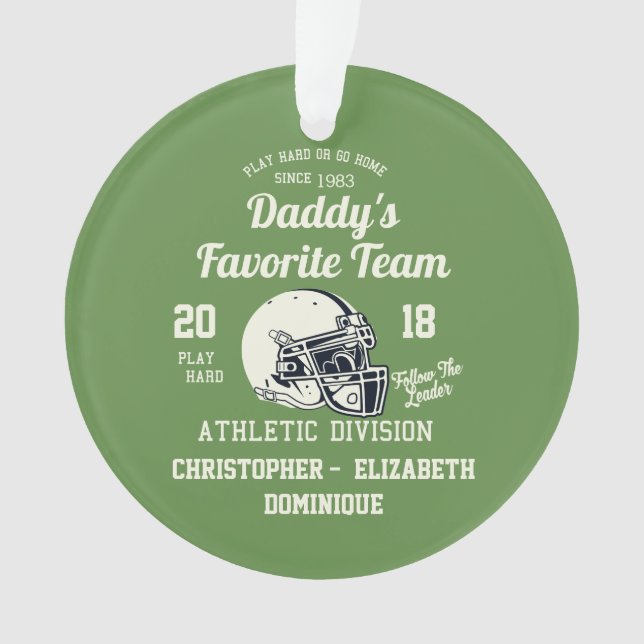 Merry Christmas Daddy's Favorite Team Football Ornament (Front)