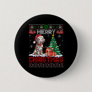 Merry Christmas Dalmatian Dog Lover Family Ugly Xm Button