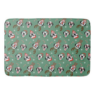 Merry Christmas Dalmatian Dogs Bath Mat
