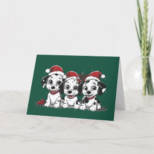 Merry Christmas Dalmatian Dogs Holiday Card