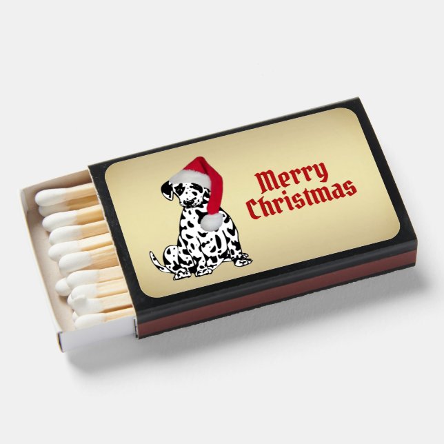Merry Christmas Dalmatian Matchboxes (Front Open)