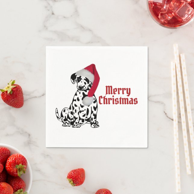 Merry Christmas Dalmatian Napkins (Insitu)