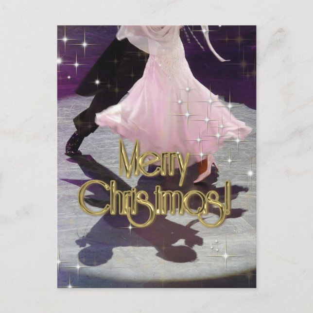 Merry Christmas Dancers Holiday Postcard (Front)
