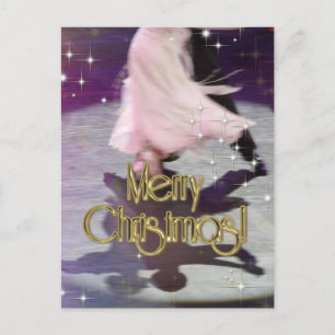 Merry Christmas Dancers Holiday Postcard
