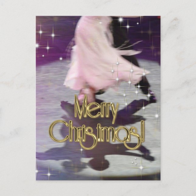 Merry Christmas Dancers Holiday Postcard (Front)