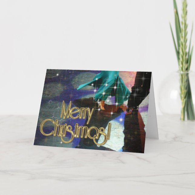 Merry Christmas Dancers PERSONALIZED Holiday Card (Front)