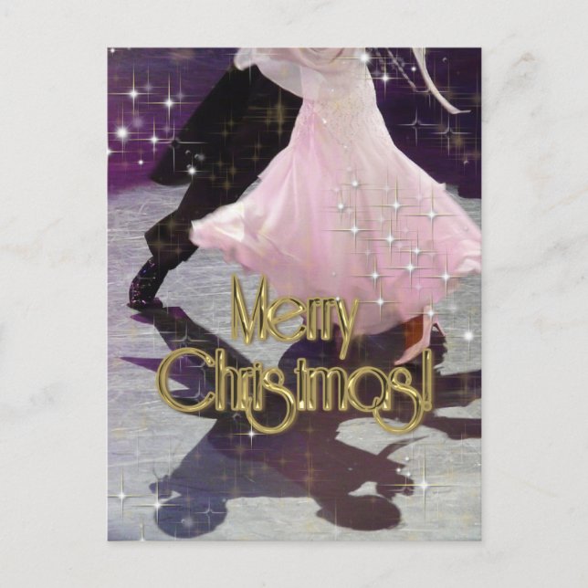 Merry Christmas Dancers PERSONALIZED Postcard (Front)
