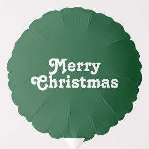 "Merry Christmas" dark green white Balloon