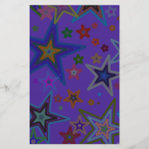 Merry Christmas Dark Purple, Stars Heaven Star Stationery