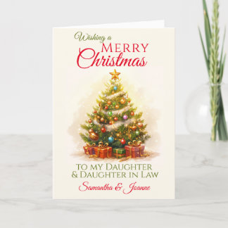 Merry Christmas Daughter And Daughter In Law Holiday Card
