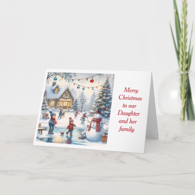 Merry Christmas Daughter Family  Holiday Card (Front)