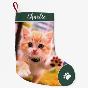 Merry Christmas Day Cute Custom Pet Name And Photo Small Christmas Stocking