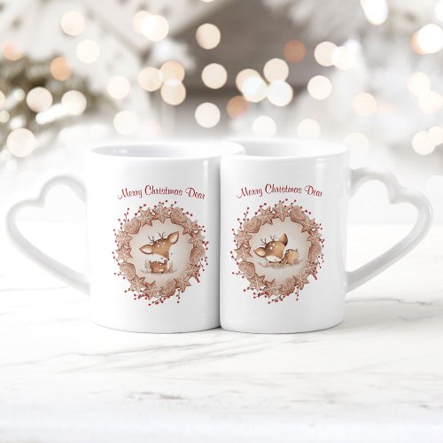 Merry Christmas Dear Deer Cute Lovers mugs