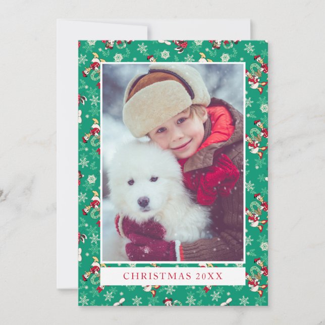 Merry Christmas | Deck the Halls Mickey & Donald Card (Front)