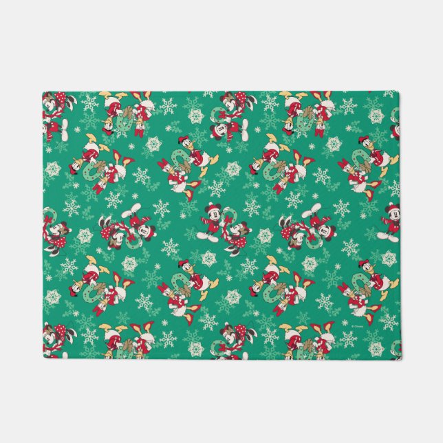 Merry Christmas | Deck the Halls Mickey & Donald Doormat (Front)