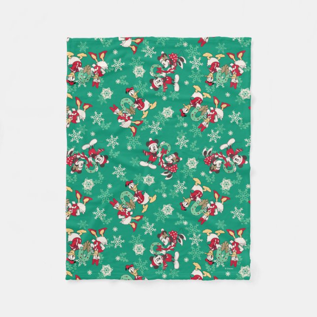 Merry Christmas | Deck the Halls Mickey & Donald Fleece Blanket (Front)