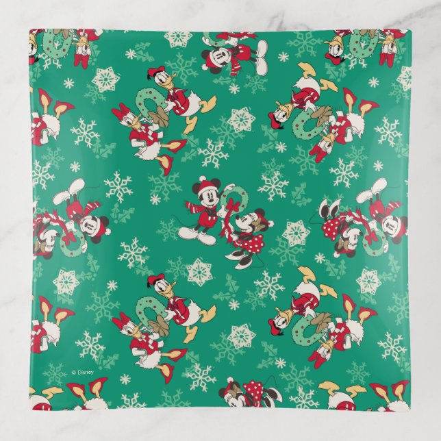 Merry Christmas | Deck the Halls Mickey & Donald Trinket Tray (Front)