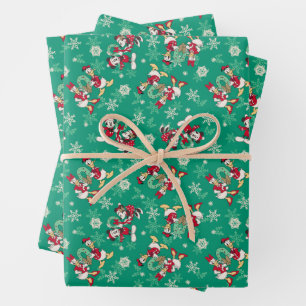 Merry Christmas   Deck the Halls Mickey & Donald Wrapping Paper Sheets