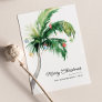 Merry Christmas Decorated Palm Tree Coastal Holiday Card