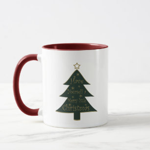 Merry Christmas decorated pine tree Mug